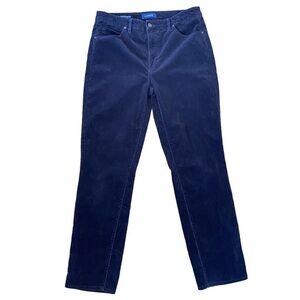 Talbots Micro Corduroy Pants Size 12  Straight Leg High Waist Women’s Navy Blue